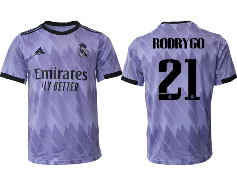 Men 2022-2023 Club Real Madrid away aaa version purple #21 Soccer Jersey